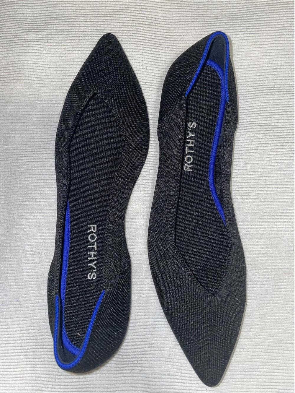 Rothy's Point Black Women's Shoes Flats Loafers Size 6.5 New